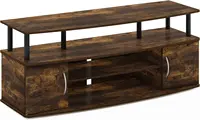 TV Stand for 55-Inch Screens, Entertainment Center with Storage Cabinets and Shelves, Amber Pine/Black 5