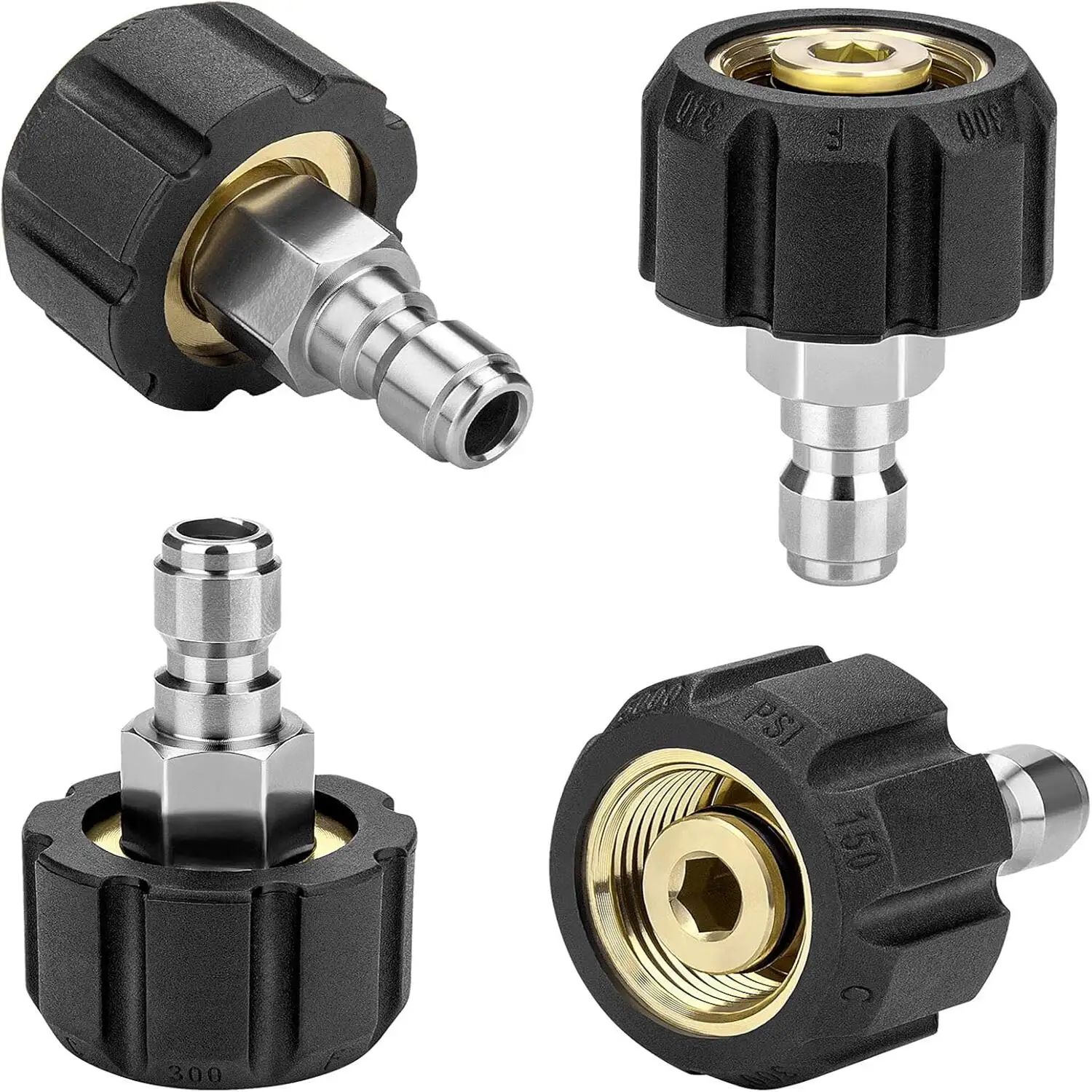 High Pressure Washer M22 To 1/4" Quick Connect Hitch 14MM/15MM 5000PSI Swivel Adaptor Car Wash Accessories 5