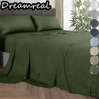 Dreamreal Organic Bamboo Bedding Set Bed Sheet Sets Fitted Sheets Flat Sheet Pillowcase Luxury Double Queen King Size Bedsheet 1