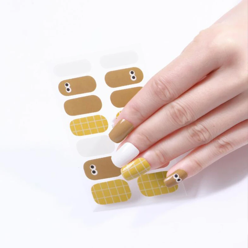 Nail Polish Film Stickers No Light Gel Nail Stickers Summer Cute Full Cover Decals DIY Manicure Slider Art Tools