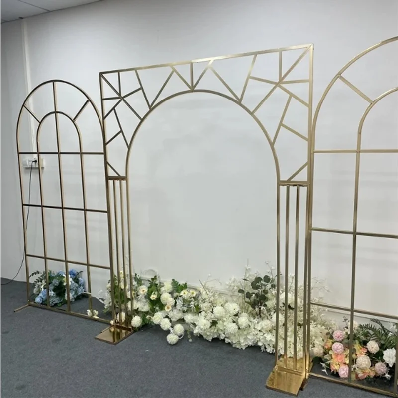 Large Party Decoration Metal Dome And Square Top Arch Prop Forest Wedding Scene Background Screen Birthday Stage Outdoor Decor