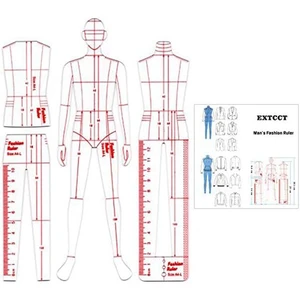 Men's Fashion Illustration Ruler As Shown Acrylic For Sewing Humanoid Pattern Design, Clothing Measurement