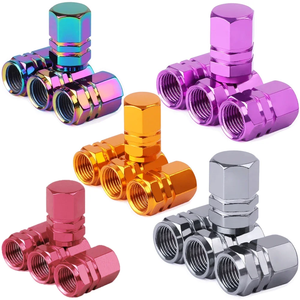Tire Valve Stem Caps Decorative Tires Accessories Aluminum Alloy Nipple Wheel Caps For Cars Motorcycles Bicycle Cover Dustproof