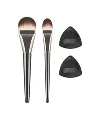 Deluxe Makeup Brush & Powder Puff Set - Premium Foundation & Concealer Tools (1set)