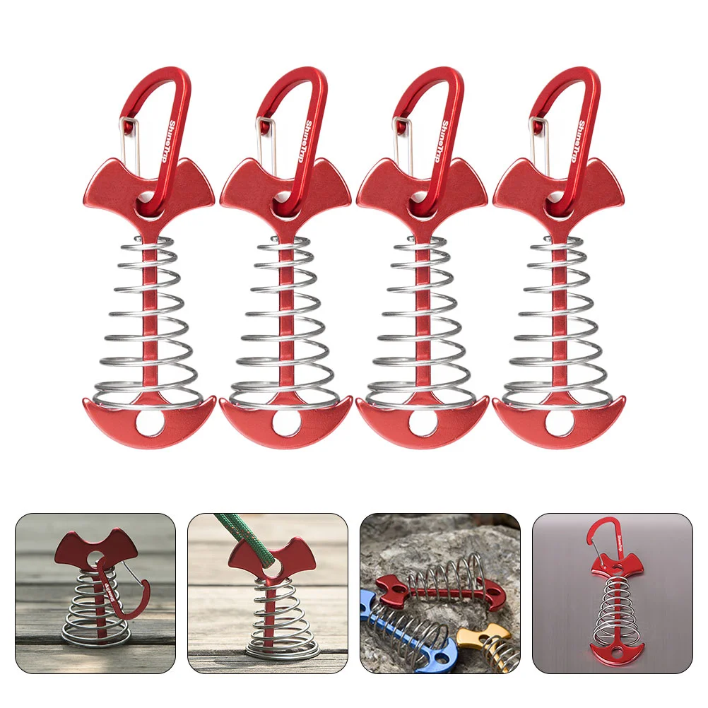 

4Pcs Fish Bone Tent Stakes Pegs Floor Ground Nail Hook Camping Tents Accessories
