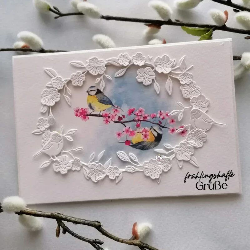 Mmao Craft Metall-Stanzformen, Schneidformen, Blumen, Blätter, Vogelrahmen, Scrapbook-Papier, Bastelmesser, Schablonen, Stanzschablonen – Detail 3