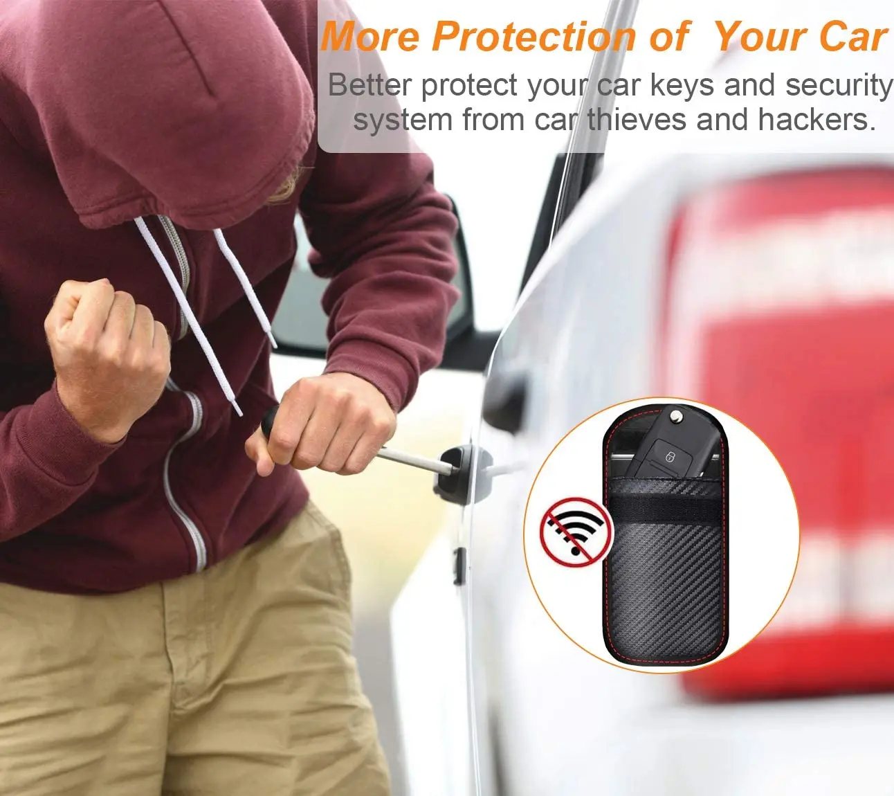 Car Key Blocker Faraday Card Car Keys Case FOB Signal Blocker Bag RFID Shielding Key Credit Card Bags Organizer for Privacy Protection