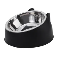 1pc Cat Bowl Lovely Creative Inclined Kitten Puppy Food Feeding Bowls Stainless Steel Cats Drinking Feeder Pet Dogs Cats Feeders 2