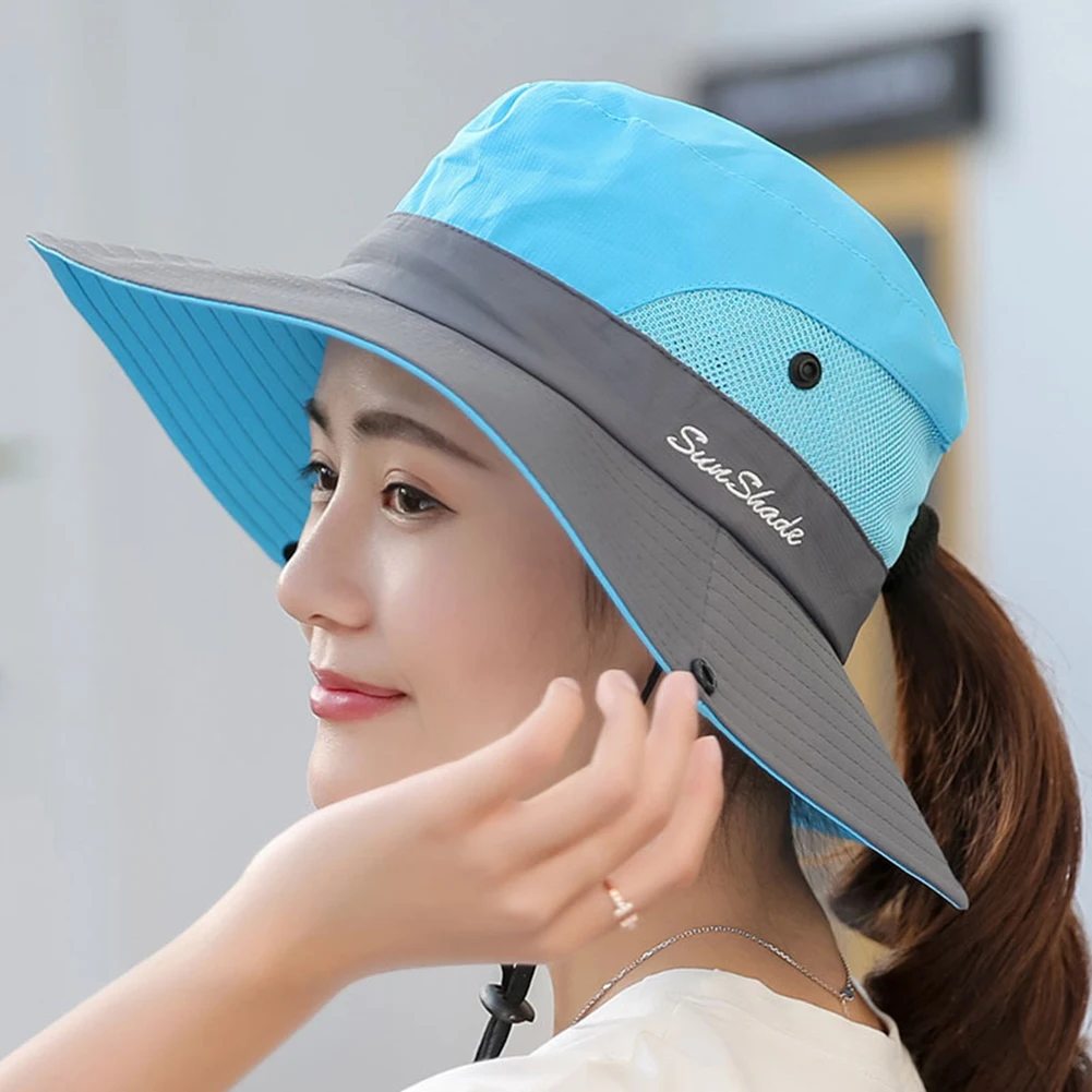 New Parent-child Fishing Hat Outdoor UV Protection UPF 50+ Sun Hat Bucket Women's Panama Summer Wide Brim Bob Hiking