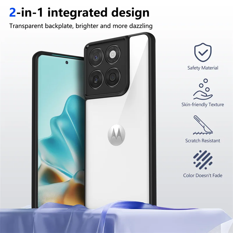 Shockproof Clear Silicone Back Cover with Camera Protection