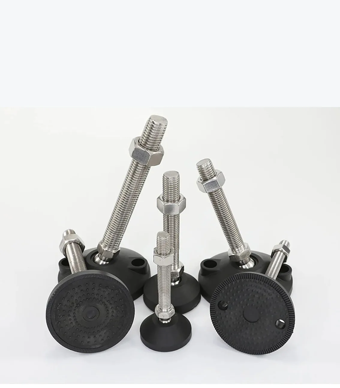 1-4 Pcs M8 M10 M12 M14 M16 M18 M20 Directional Adjustment Foot Nylon Universal Foot Cup Fixed Support Flat Base Dia 80mm