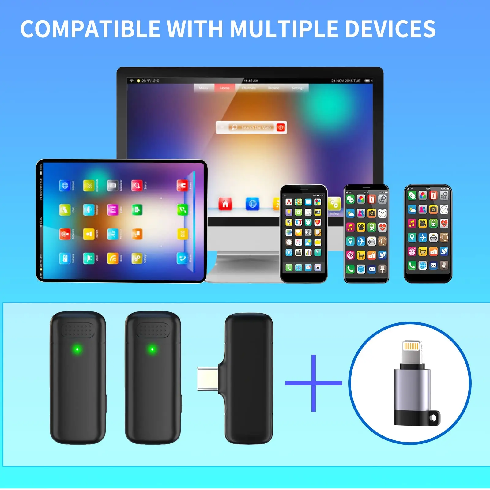 Micro Cravate Sans Fil 2pcs Pour IPhone/Android/iPad/PC Mini Wireless Meilleur Rapport Qualité-prix