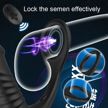 Male Anal Vibrator Wireless Remote Telescopic Dildo Vibrators Prostate Massager for Men Silicone Butt Plug Adult Gay 18+ Toys 5