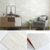 5-15pcs 35cm x 35cm 3D Self-adhesive Solid Color Wall Sticker Waterproof DIY Living room  Background Brick Pattern Home Decor ﻿ 6