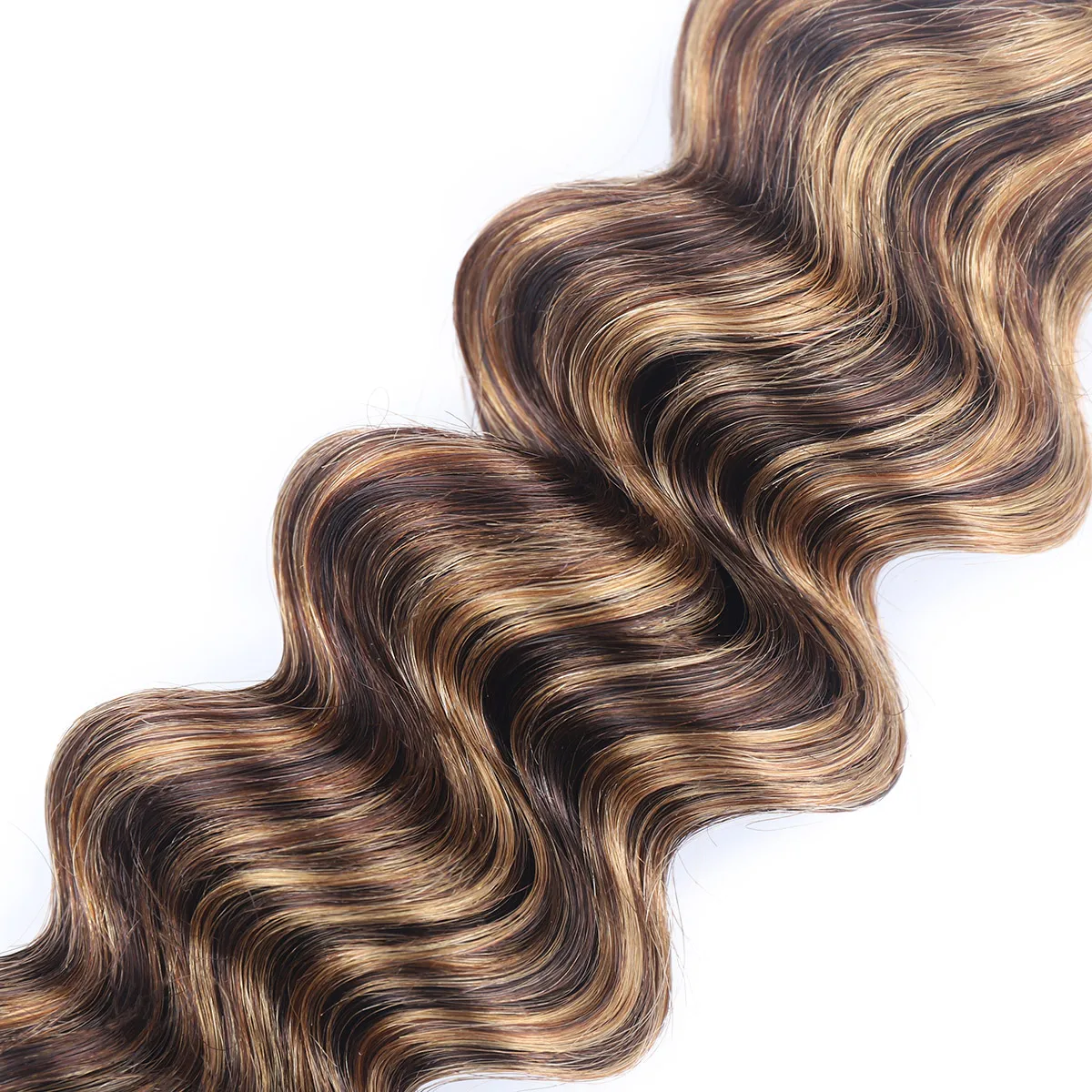 Highlight Loose Deep Wave Bundles Brazilian 30 Inch Human Hair Bundles P4/27 Ombre Brown Blonde Weave Hair Extensions