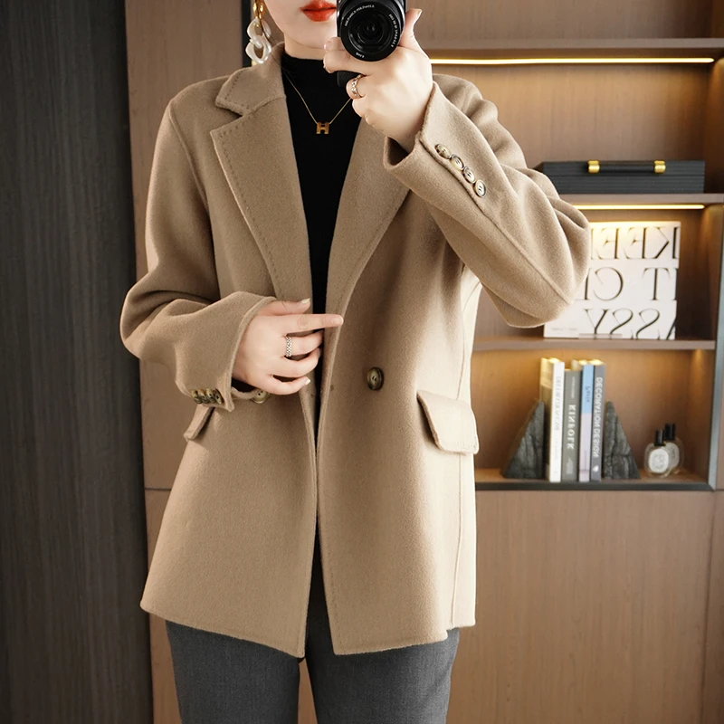 Autumn And Winter New Cashmere Coat, Medium Style, Fashionable, Double Sided, 100% Pure Wool, High Grade Fashion Women's Coat