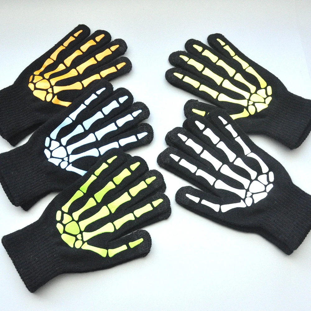 

Halloween Finger Gloves Hand Vone Claw Print Knitting Gloves Full Fingers Cycling Gloves Party Men Women Warm Creative Simple