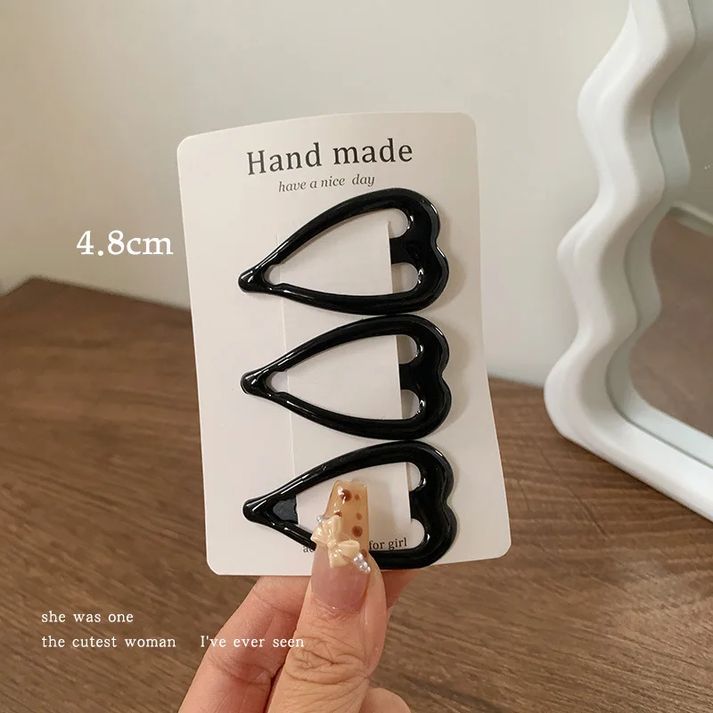 3 teil/beutel Frau einfache schwarze BB Clips Pony Haarnadeln Damen Seite Haars pangen Mode Mädchen Haarschmuck Haar griff Haars pangen – Detail 7