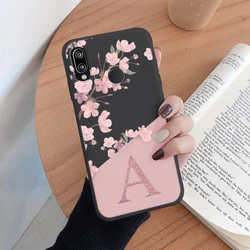 Retro Pink Flower Soft TPU Silicone Case - Initial Letter Design for Huawei P20 Pro (Khe-zmtah01)