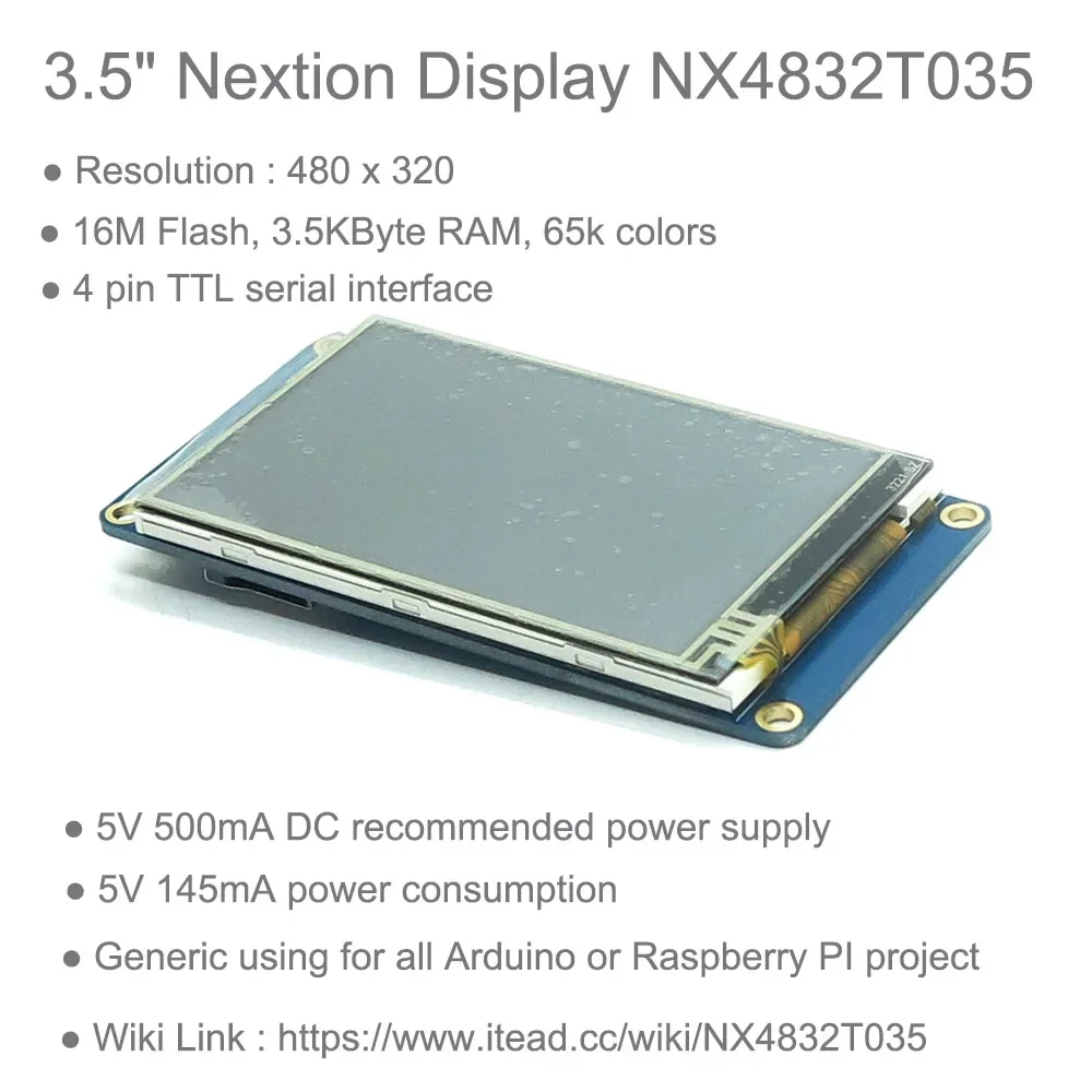 Nextion 3.5 inch HMI LCD Touch Display Screen Module NX4832T035 for Arduino Raspberry Pi Basic Version