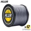 HLUR X12 Braided Lure Fishing Lines for JIG Pesca Carp Multifilament Fly Wire PE Line Saltwater 1000M 500M 300M Strong Cord 1