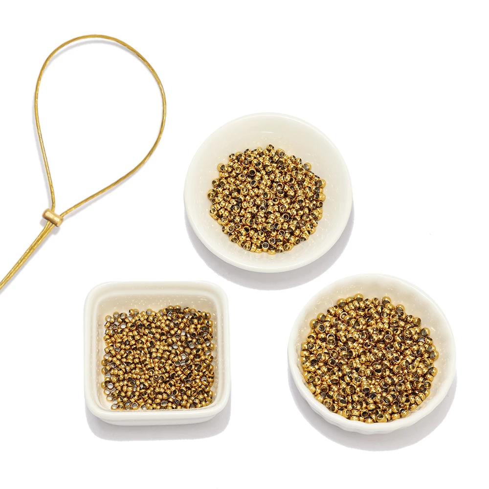 PATIKIL 20Pcs 4mm Positioning Spacer Beads – 18K Gold Plated Brass With Silicone Insert For Bracelet & Necklace Making - View #7