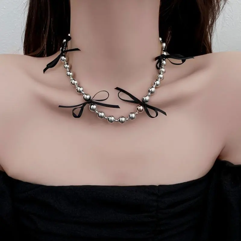 White Imitation Pearl Bow Women's Necklace Fashionable Luxury Wedding Clavicle Chain Necklace For Women Jewelry Accessories 2023