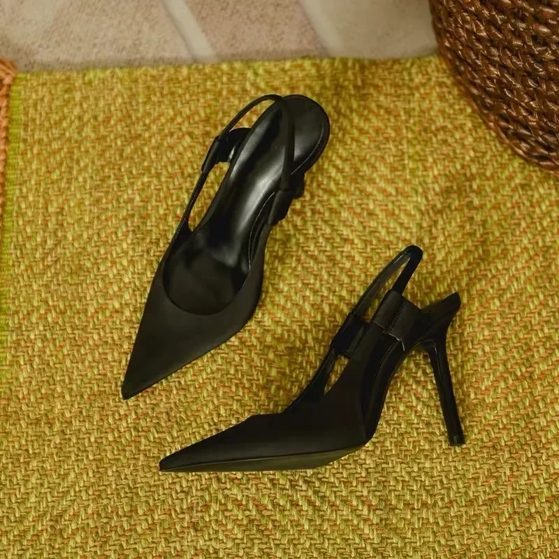 Summer New Brand Women's Slingback Shoes Pointed Toe Slip on Sandals for Women Thin High Heel Ladies Elegant Pumps Shoes