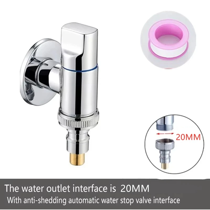 Multi-Function Washing Machine Faucet Brass Water Stop Quick Opening Angle Valve Wall Mounted G1/2 Water Stop Clip Triangle Valv