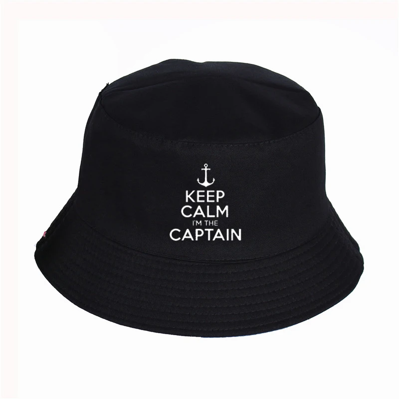 

Funny Fisherman Cap Keep Calm I'm The Captain Motor Boat Sailing Sea Bucket Hat Summer Men women Outdoor Panama Fishing Caps