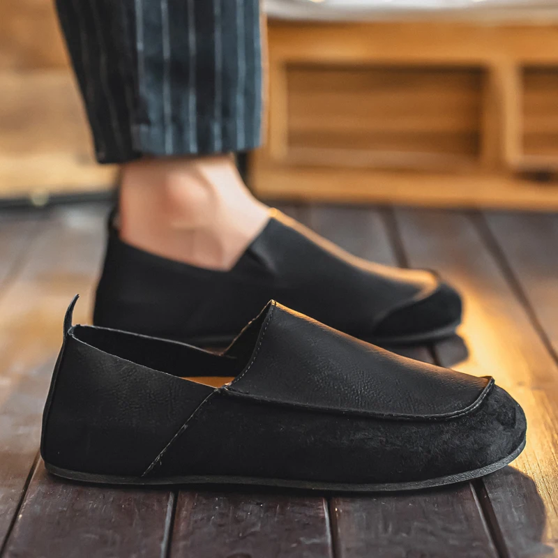 Man Loafers Outdoor Walking Fashion Mens Casual Shoes Soft Leather Comfort Half Slippers Breathable Lazy Driving Shoes Moccasins - 5