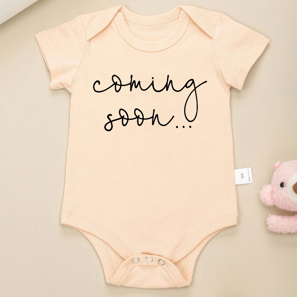 Coming Soon... Baby Girl Clothes Pregnancy Announcement Fine Gift Newborn Boy Bodysuit Cotton Popular High Quality Infant Onesie 4