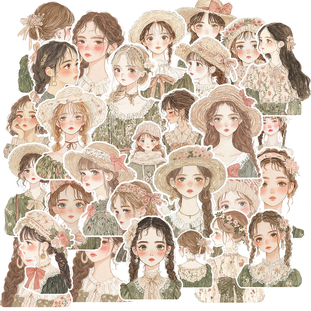 Girly Series: 84-Piece Self-Adhesive Sticker Set for Creative DIY Crafts and Scrapbooking