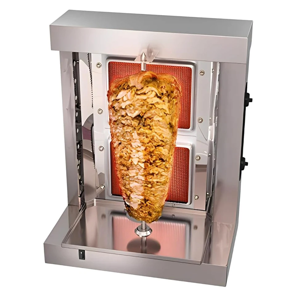 GB25A LPG Gas Commercial Rotary Kebab Roaster Grill Oven Shawarma Machine S.Steel with Burners for BBQ Grill Oven Equipment