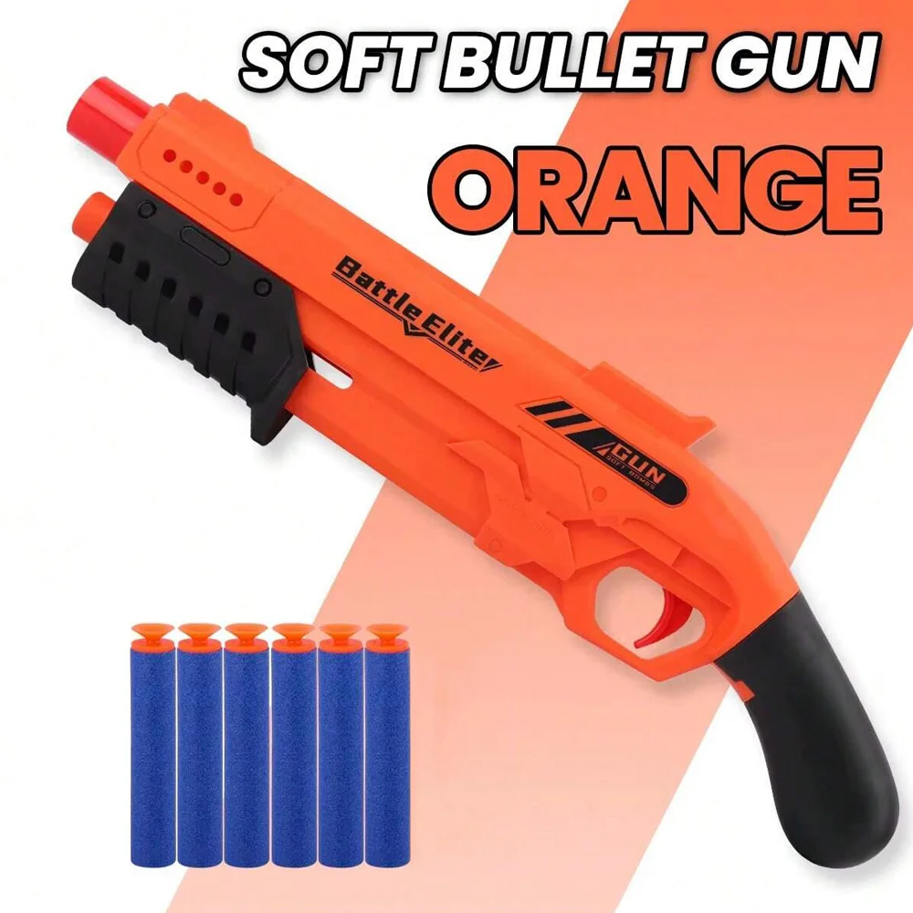 צעצוע קרב ידני רך ועמיד לחוץ עם משוגע כדורי פום, נשק משחק לבנים ובנות, מתנות להלווין ולחג המולד