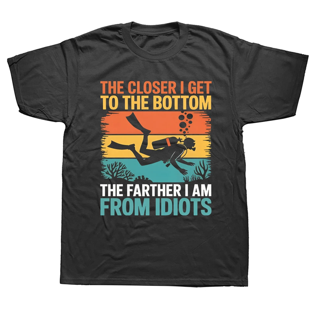 Lustiges 1-teiliges T-Shirt mit Tauchmotiv, cooles Herren-T-Shirt aus Baumwolle, humorvolles Streetwear-T-Shirt, kurzärmelig, Unisex, lockere Kleidung