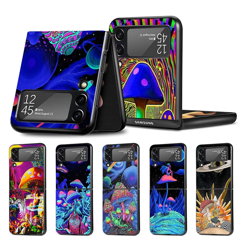 Strano Fungo Psichedelico Z Flip 4 Z Flip 4 Phnoe Custodia Per Samsung Z Flip 3 5 5G Black Hard Shell Galaxy Zflip3 Zflip4 Zflip5
