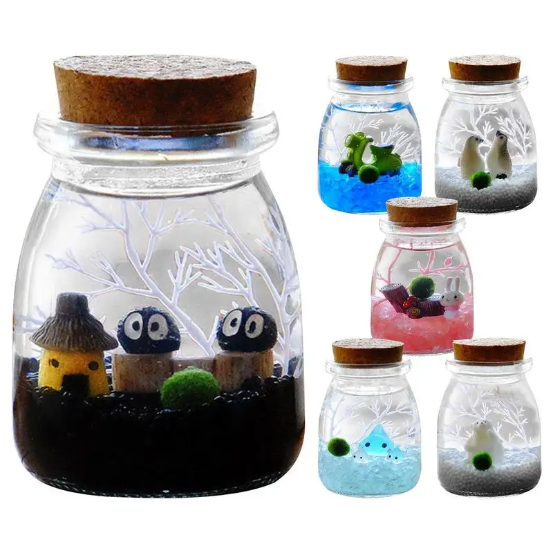 

100ml Mini Plant Terrarium Glass Jar With Cork For Air Plants Ornamental Fish Seaweed Ball Tabletop Planters Landscape