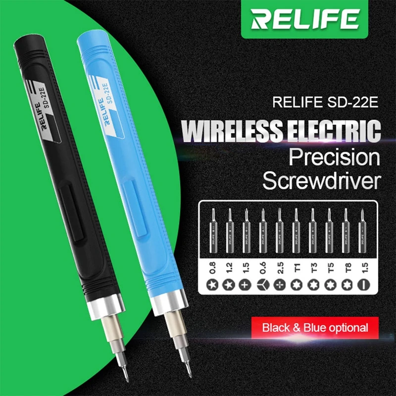 

RELIFE SD-22E Precision Electric Screwdriver S2 Steel Bit Mini Electric Driver Rechargeable Screwdriver Tools for Repair Phones