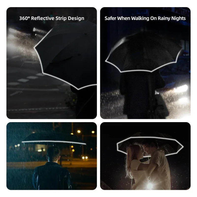 Folding Umbrellas Travel Portable Rain Umbrella Buckle Automatic Folding Reverse Umbrella