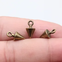 Vibrant Cone Charms Set for DIY Jewelry Crafting - 20 Pieces (Antique Bronze Color)