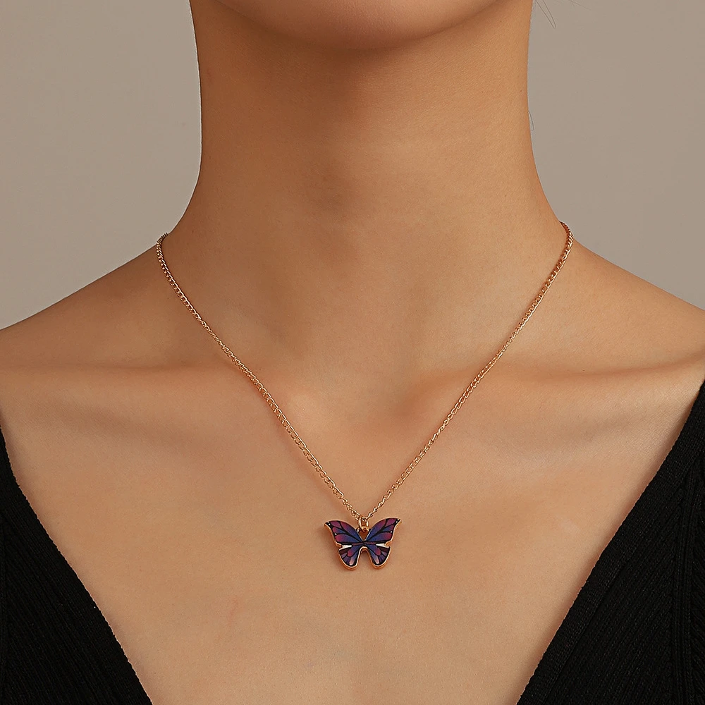 20 Teile/los Koreanische Neue Schmetterling Anhänger Halskette für Frauen Gilrs Nette Reizende Hals Schmuck Zubehör Geburtstag Geschenke – Detail 12