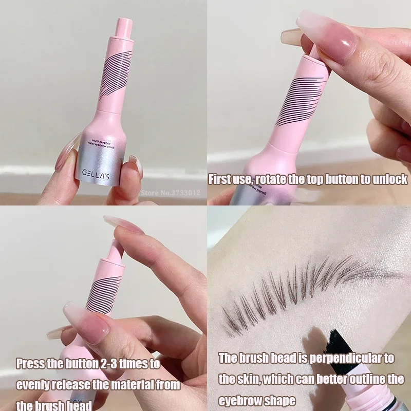 Liquid Square Brush Eyebrow Dye Quick Filling Hairline Soft Bristles Color Rendering Waterproof Makeup Wild Eyebrow Enhancers 5
