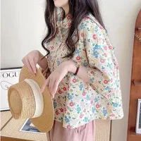 Women's Fashion Casual Loose Short Sleeve Shirt New Summer Retro Hong Kong Style T-shirt Hip Hop Alphabet Print Shirt Half Sleev 2