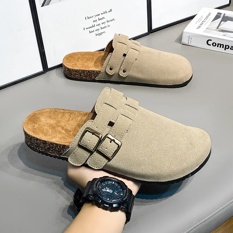 Leather Men Sandals Summer Women Slippers Outdoor Beach Non-Slip Luxury 36-47