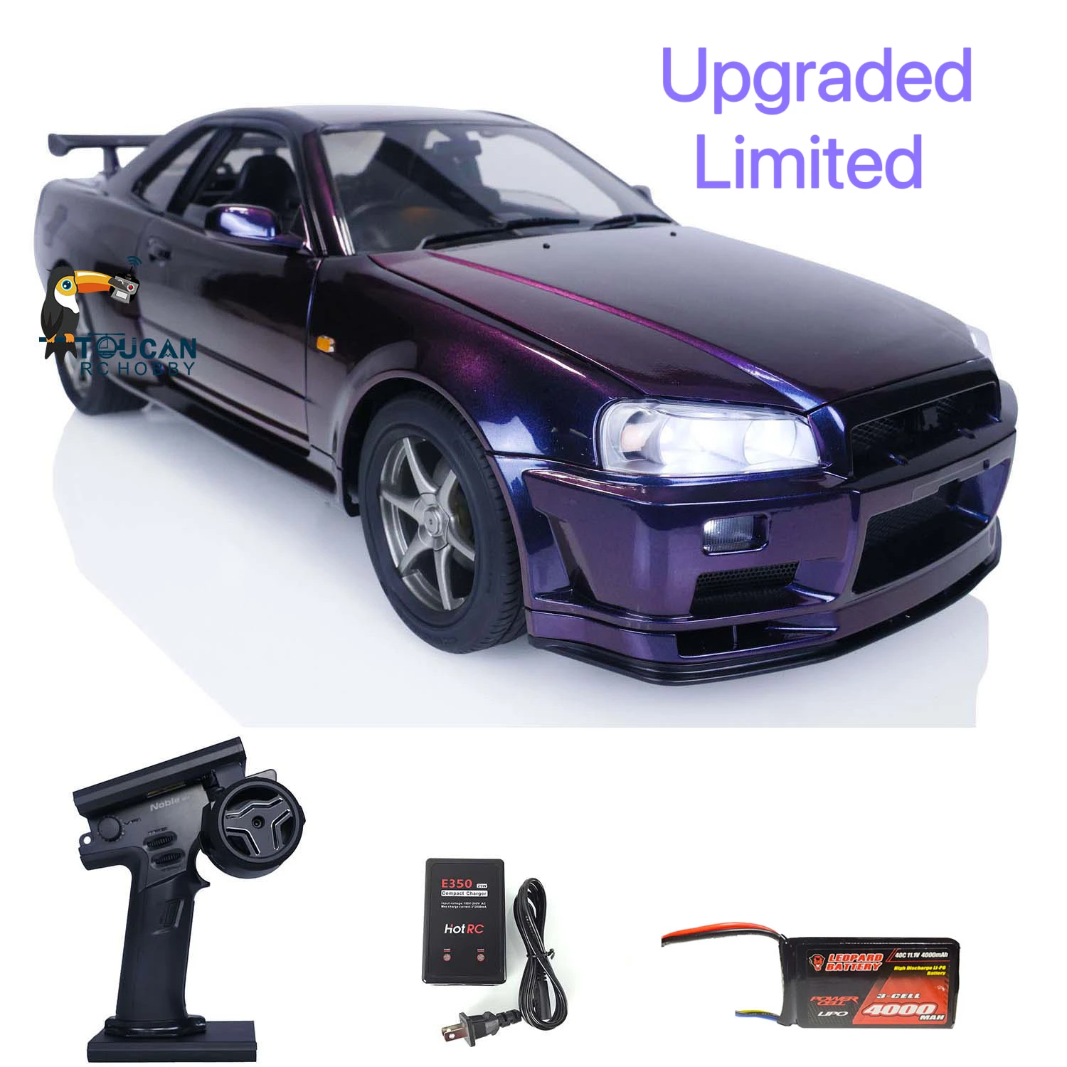 

Limited 1/8 RC Racing Car R34 Drifting Midnight Purple Capo for GTR RTR High-end Upgraded Assembled Model Toy Gift HZH1504