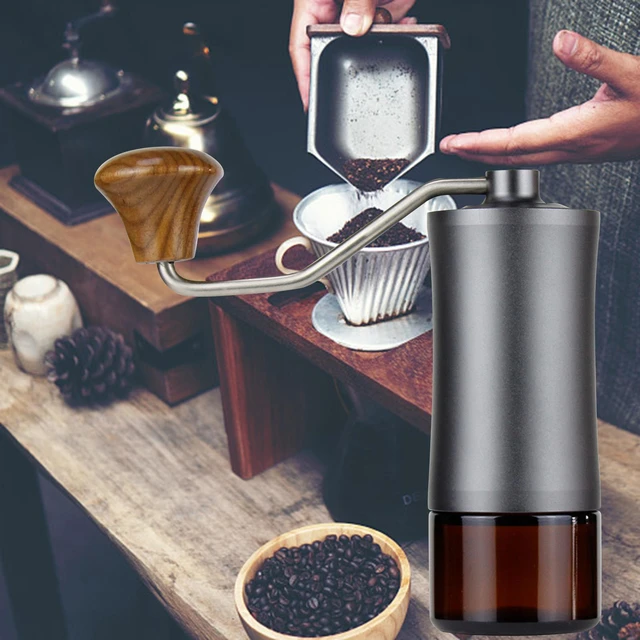 Moulin à café manuel portable réglable en acier inoxydable, broyeur de  grains de café, outil de cuisine fait à la main - AliExpress