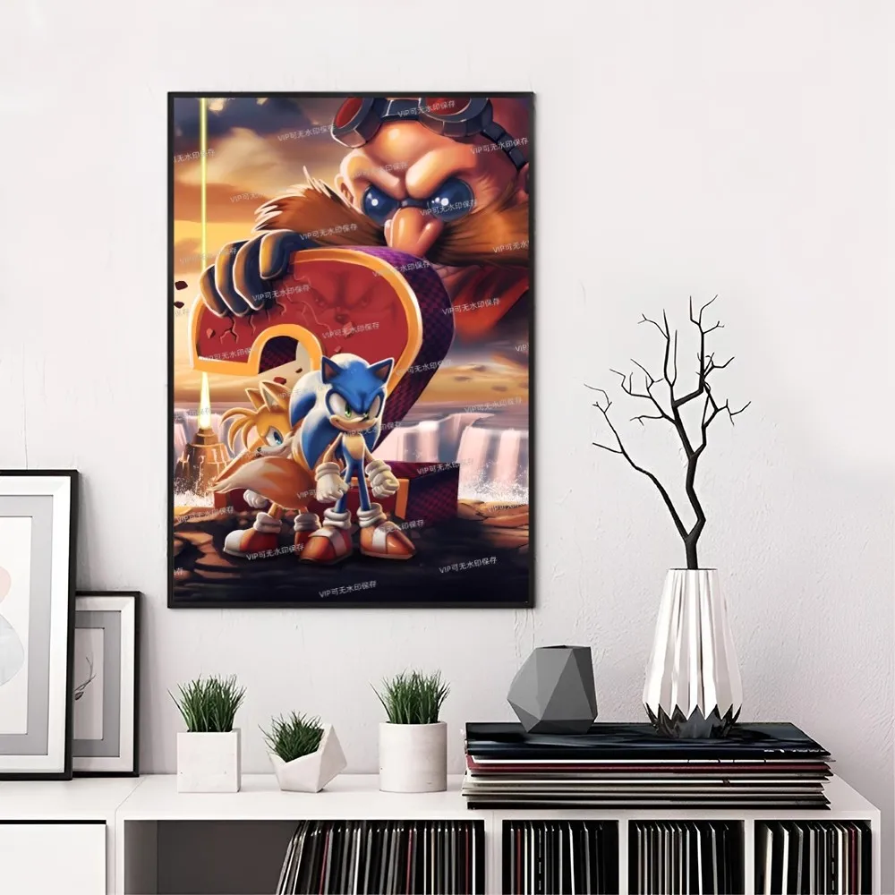 Póster de S-Sonic H-Hedgehogs en papel impreso para el hogar, sala de estar, dormitorio, entrada, bar, restaurante, cafetería, arte, pintura, decoración