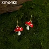 XIYANIKE Sweet Cute Red Mushroom Drop Dangle Earrings For Women Girl Fashion New Handmade Jewelry Gift Party Music Festival