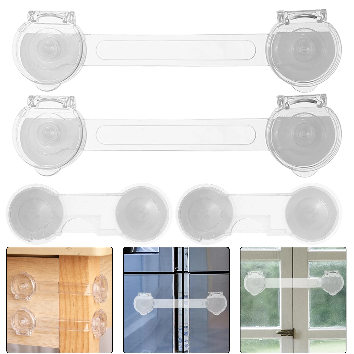 Anti-pinch Baby Safety Lock for Cabinet Fridge Drawer Door Closure Child Security Protector Clear Anti-opening Locks 1-8Pcs